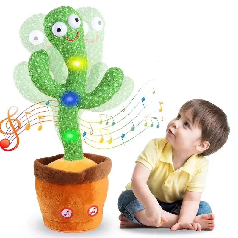 Kids Dancing Talking Cactus Electronic Plush Toy - Interactive Robot, STEM Learning, Screen-Free Educational Toy, Montessori Sensory Fine Motor Skills Development, Xmas Gift for Children