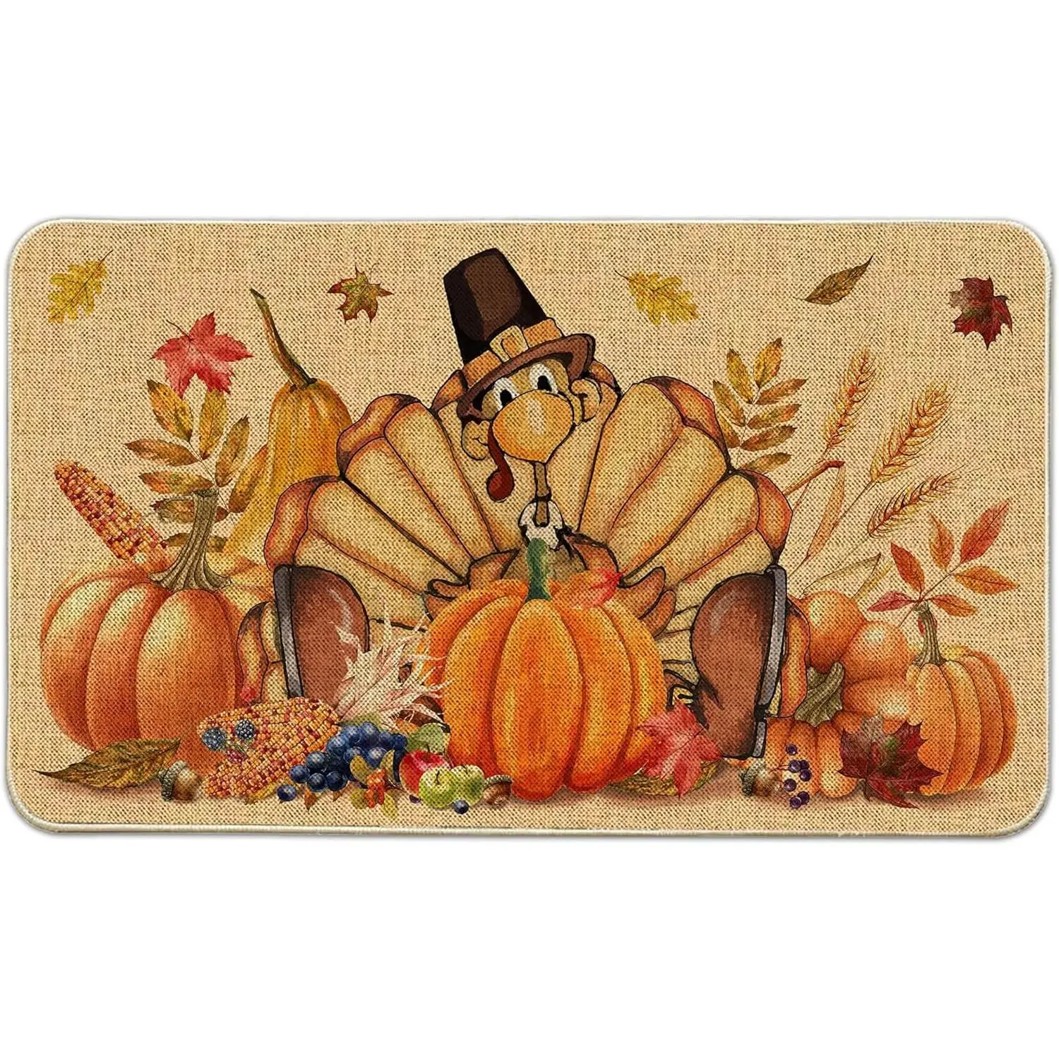 Thanksgiving Door Mat Outdoor 17x29 Inch, Turkey Welcome Mats Outdoor, Thanksgiving Doormat Rug for Front Door Decorations