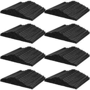 6000 Count 5 Inch Black Disposable Plastic Coffee Cocktail Stir Sticks Straws for Bars, Juice Drinking