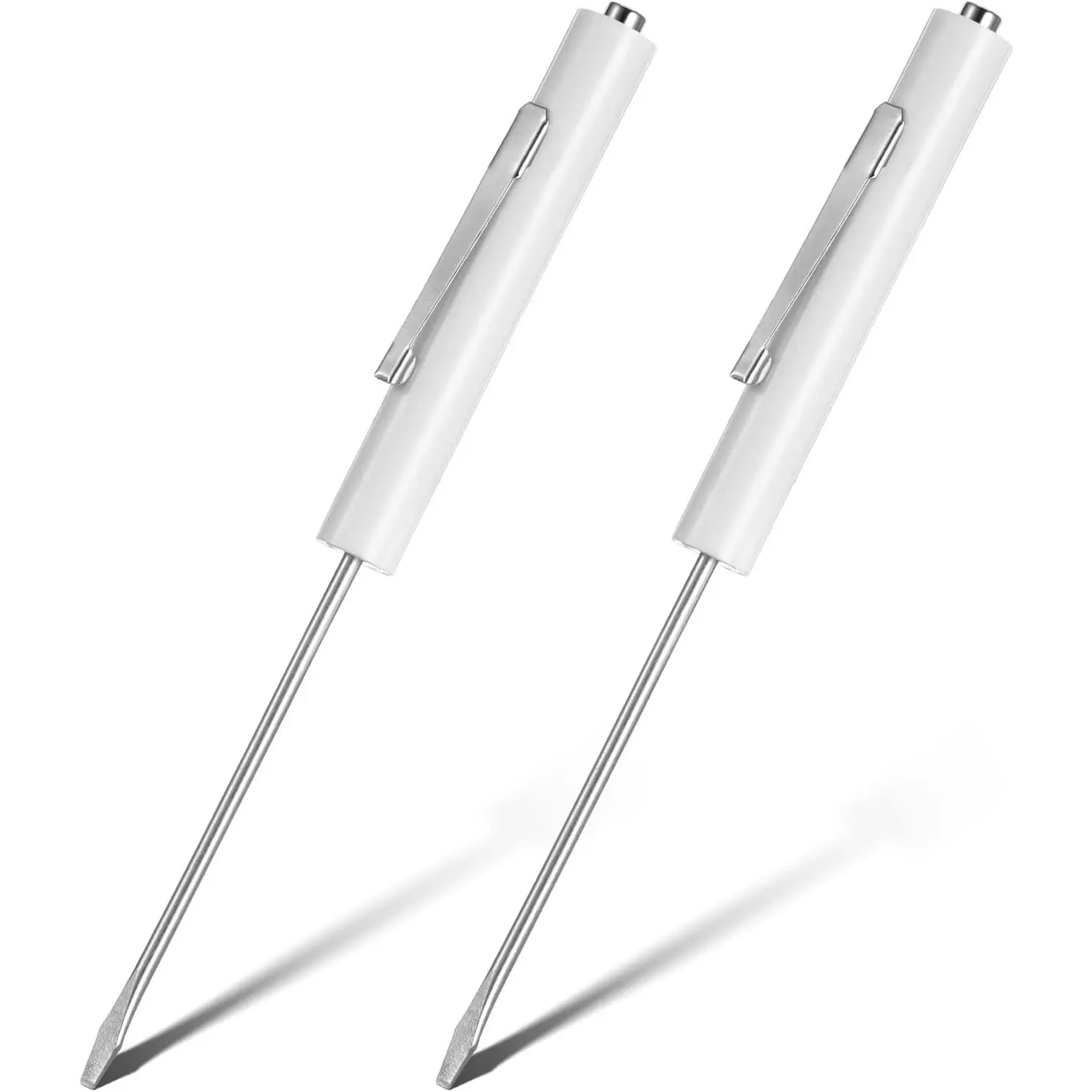 2 count Mini Pocket , Portable Small Flathead  Tops and Pocket Clips Slotted Small Screw Driver with a Single   Slotted Screw Driver for Mechanical, Electrician(White)