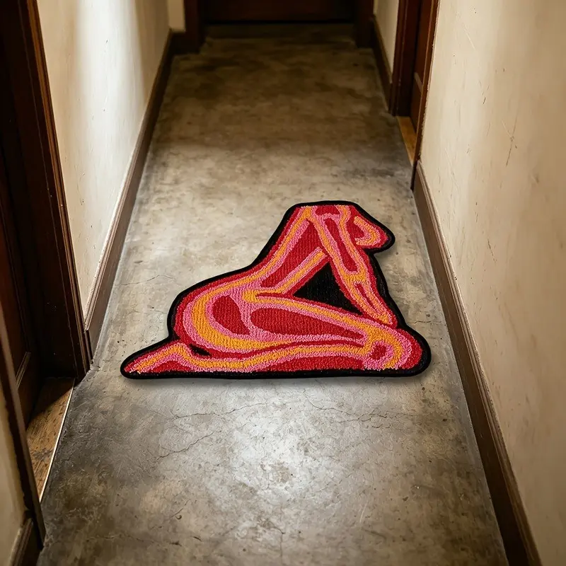 Human Shape Rug, Non-Slip Velvet Carpet, Ideal for Living Room, Bedroom Bedside Decor, Sofa Coffee Table Mat, Unique Pattern