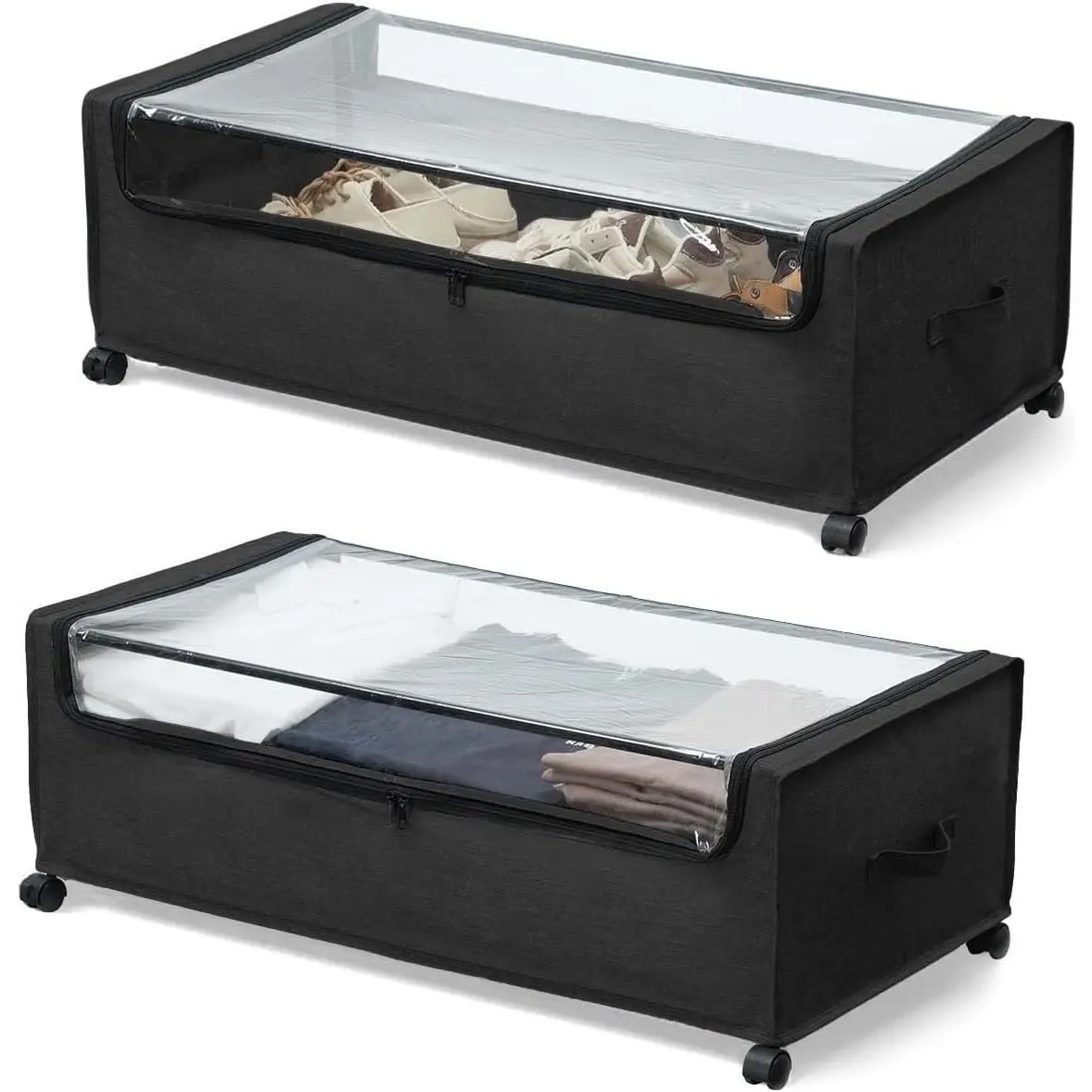 Under Bed Storage with Wheels, Under The Bed Storage Drawers On Wheels, Rolling Underbed Drawers, Lockable, Heavy Duty