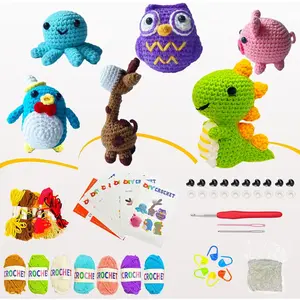 6 count 2026 Crochet Kit for Beginners Adults,Easy  Crochet Starter Kit with Step-by-Step Video Tutorials, DIY  for Craft Lovers with Yarn(40%+ Yarn)