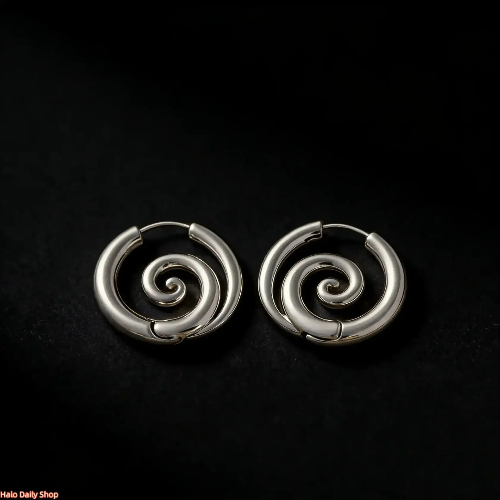 Faux Stretched Spiral Hoop Earrings for Women, Stainless Steel Coil Earrings, Gothic Spiral Ear Cuffs, Hypoallergenic Cartilage Helix Ear Jewelry