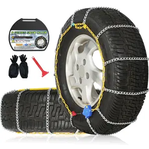 Auto Fixing Snow Chains, 2 x 12 mm, 30s Quick Installation of Tire Chains with Automatic Tensioner,   Tire Traction Chain for , Pickups, and SUVs (HLN 140)