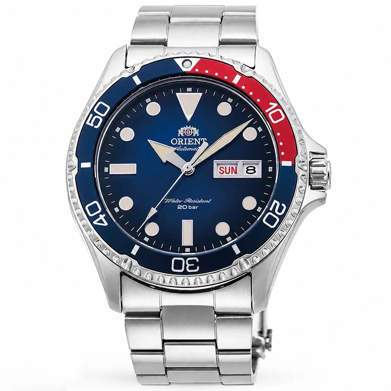 NooSense Sport Automatic Mechanical Dive Watch for Men - Bold Blue-Red Bezel, Stainless Steel, Ideal for Active Lifestyle
