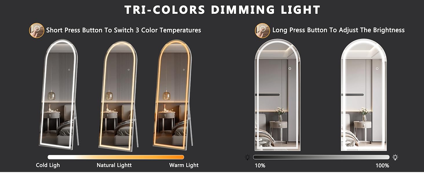71" x 26" Led Mirror Full Length,Full Length Mirror with Lights Arch Design, 16"x 59"Tempered Glass,Shatter-Proof, Dimming & 3 Color Modes for Bedroom Cloakroom-UL 64" x21" Right Angle Mirror Full Length, Full Length Mirror with Lights Arch Design 71" x 26" Led Mirror Full Length,Full Length Mirror with Lights Arch Design, 16"x 59"Tempered Glass,Shatter-Proof, Dimming & 3 Color Modes for Bedroom Cloakroom-UL 64" x21" Right Angle Mirror Full Length, Full Length Mirror with Lights Arch Design