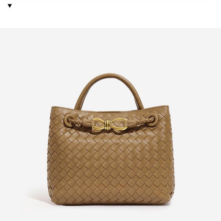 6197 Hand-woven Large-capacity Handbag 2025 New PU Leather Shoulder Messenger Women's Bag