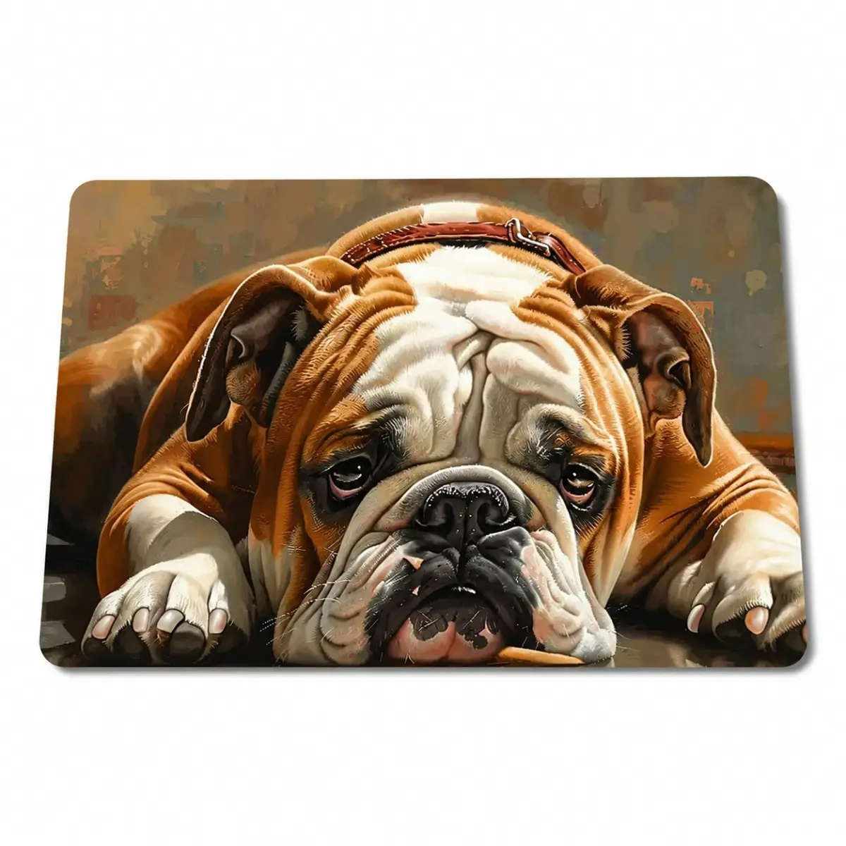 3D Bulldog Welcome Doormat, Funny Dog Lover Door Mat, Cute English Bulldog Design Rug, Pet Decor Floor Mat, Animal Home Decoration Carpet for Front Door Bathroom Entryway Bedroom