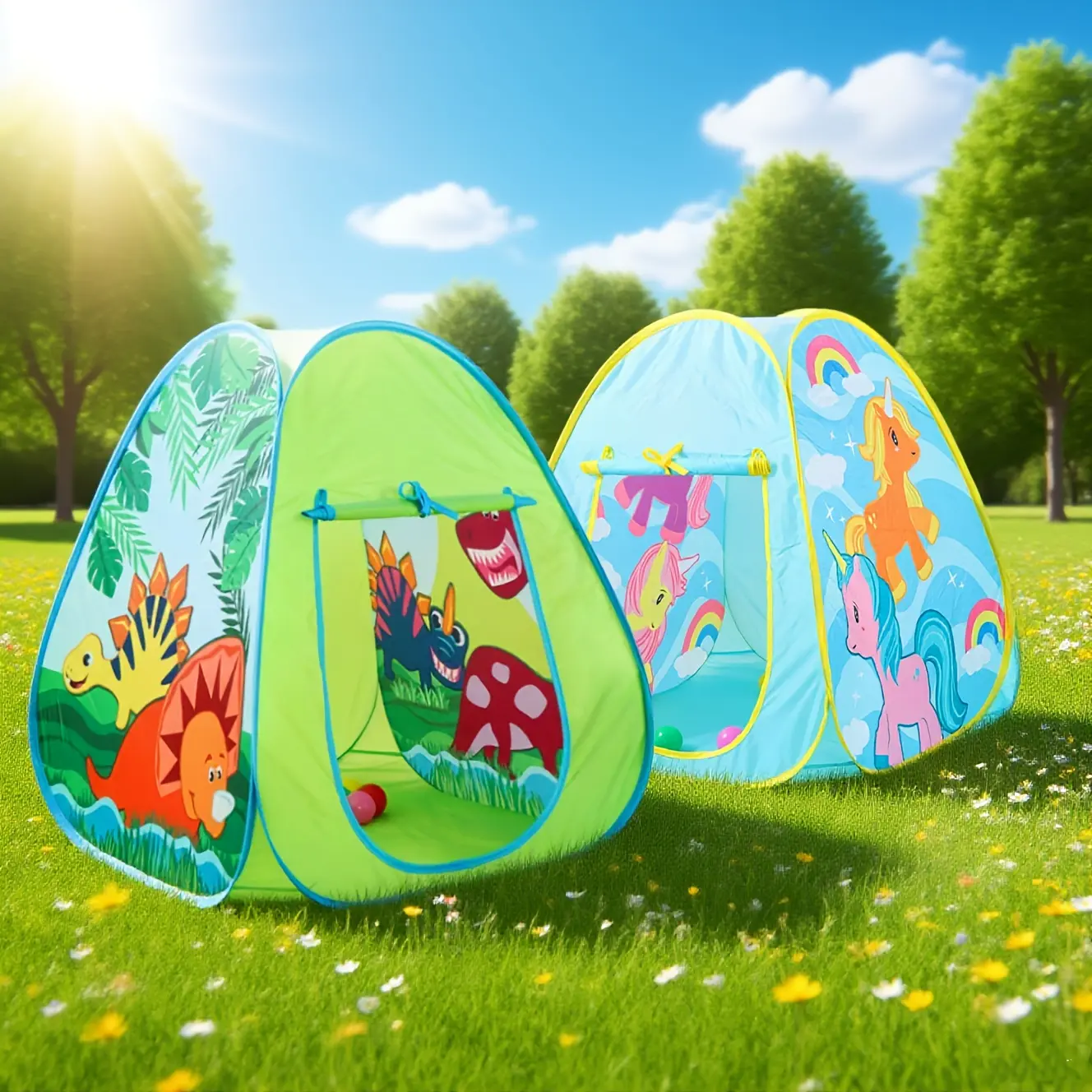 [Christmas New Year's Birthday] 1pc Dinosaur Kids Play Tent, Foldable Indoor Outdoor Breathable Pop-Up Playhouse for Toddlers, Portable Tent for Camping & Imaginative Play, Perfect Christmas Gifts for Boys and Girls, New Year's Gifts, Birthday Gifts(Sells