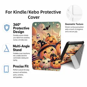 For Kindle/Kobo/Tolino Case, with stand Pumpkin Halloween Witch Bat Moon for New Kindle 11Th 2019, for Kindle 11th Generation Case for Kindle 11Th (2022/2024), 6-Inch, 7-Inch Kindle Paperwhite 12Th Generation 2024 Vision Color (2024) /Vision 6 (2021）/Shin