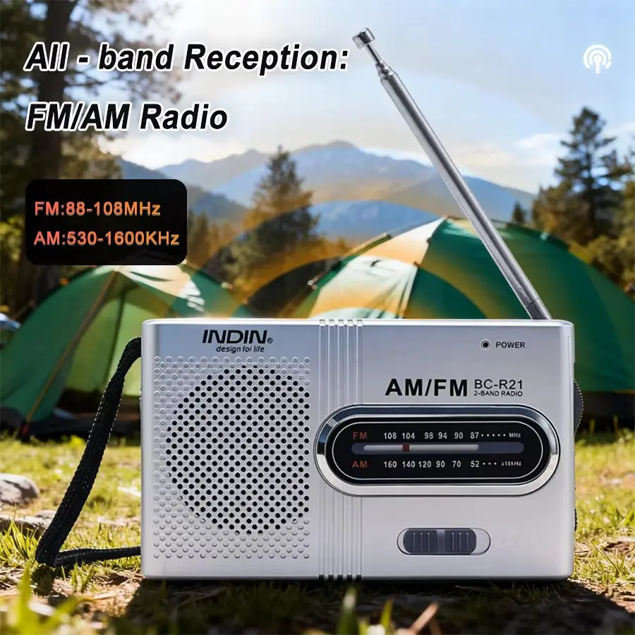 Portable Mini AM/FM Radio Speaker Player, Portable Radios with High-Quality Audio, Lightweight Design for Shower Travel Camping Home Use, Stereo Sound Durable Fashionable Popular Holiday Gift