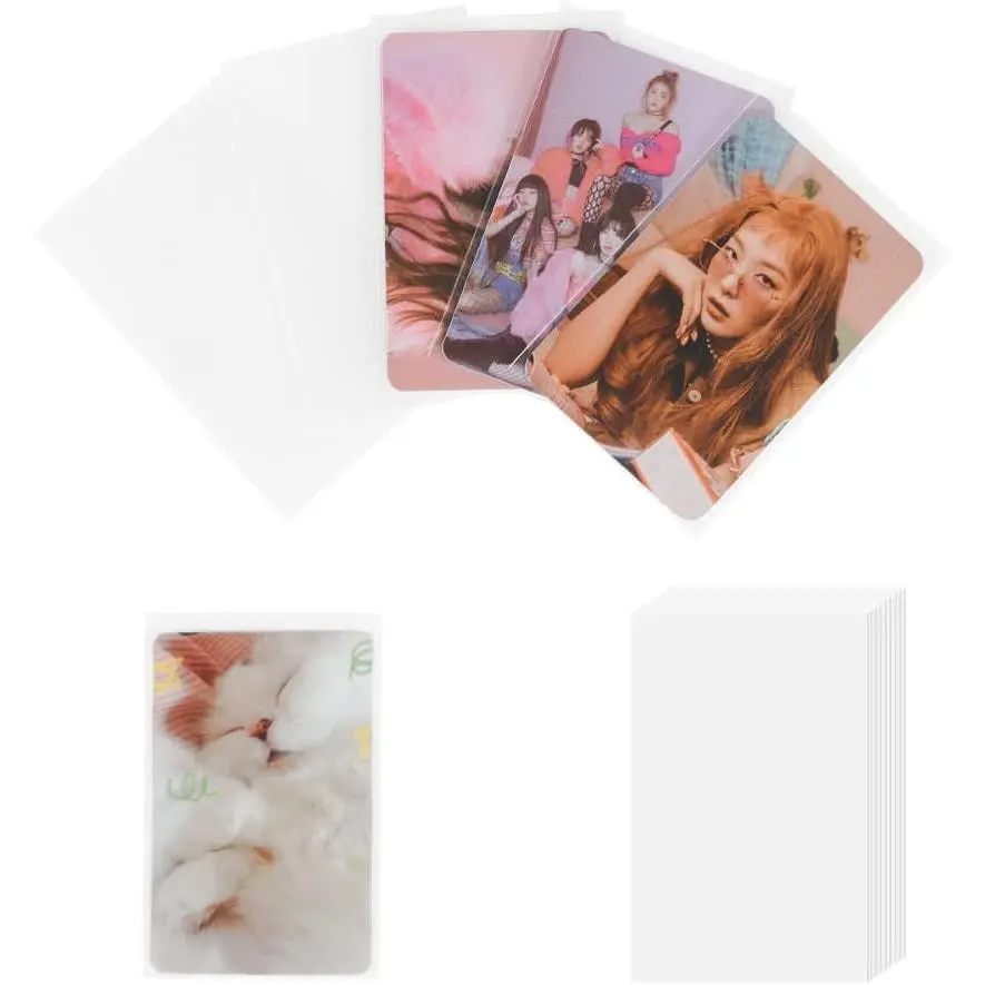 100 Packs Photocard Sleeves, 59 x 90 mm Ultra Thickness 200 Microns CPP Clear Sleeve Idol Card Protector Holder Trading Shield Cover for 3 inch Polaroid Kpop Album Photo