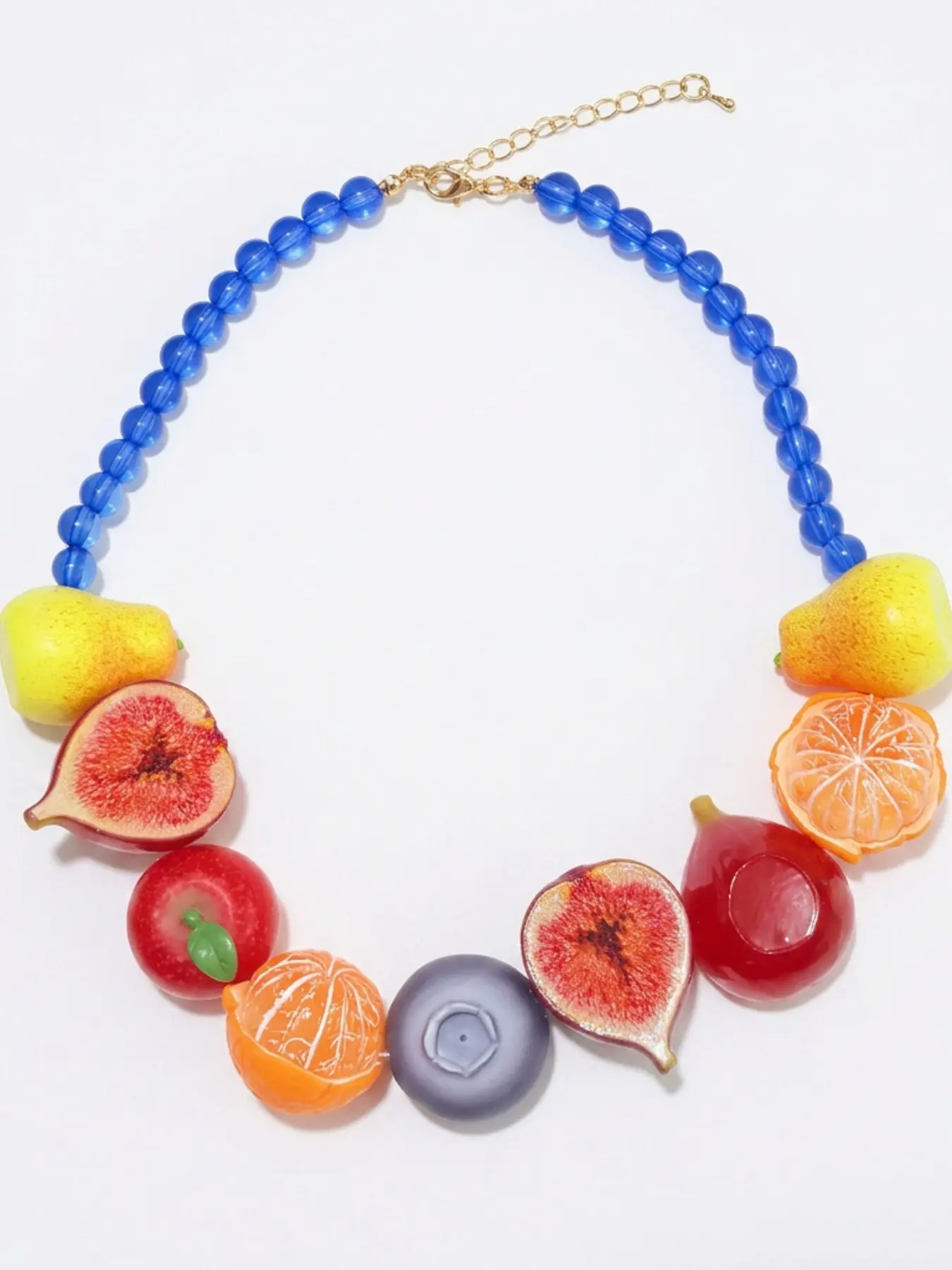 Creative Fruits Bead Necklace for Women, Cute Apple Pear Banana Blueberry Orange Tomato Mango Design, Fashionable Short Collar Necklace, Unique Jewelry Accessory for Daily Wear & Holiday, Gift for Her