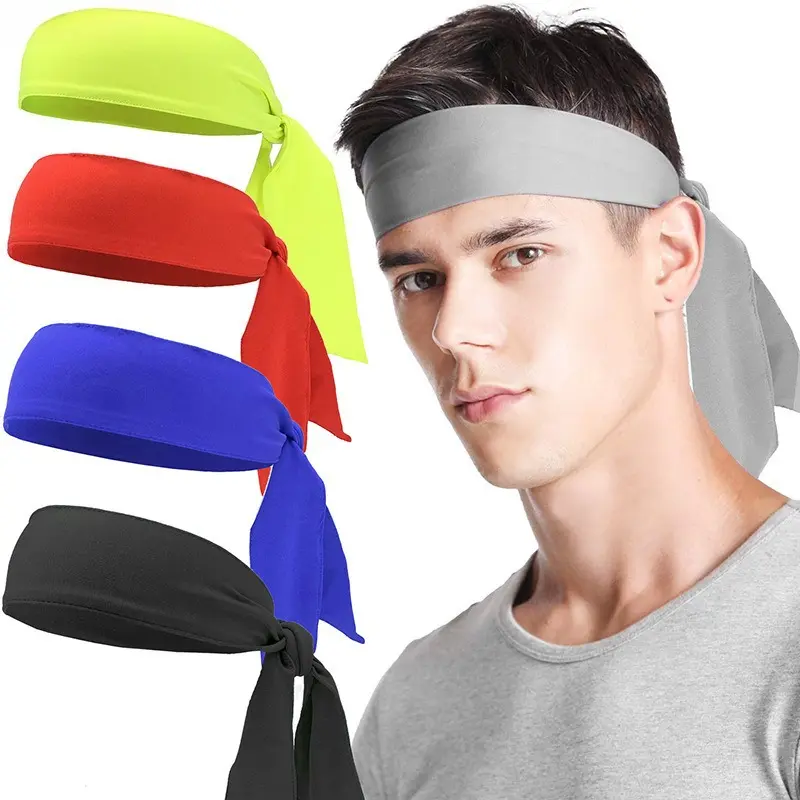5/10pc Pirate Style Tie-Back Headbands for Men, Women & Youth, Polyester Cotton Sports Wrap, Sweat-Wicking for Workout & Running, Elastic Bands, Biking, Outdoor Sports, Wicks Sweat, 5Pc, Solid Colors, Absorb The Sweat
