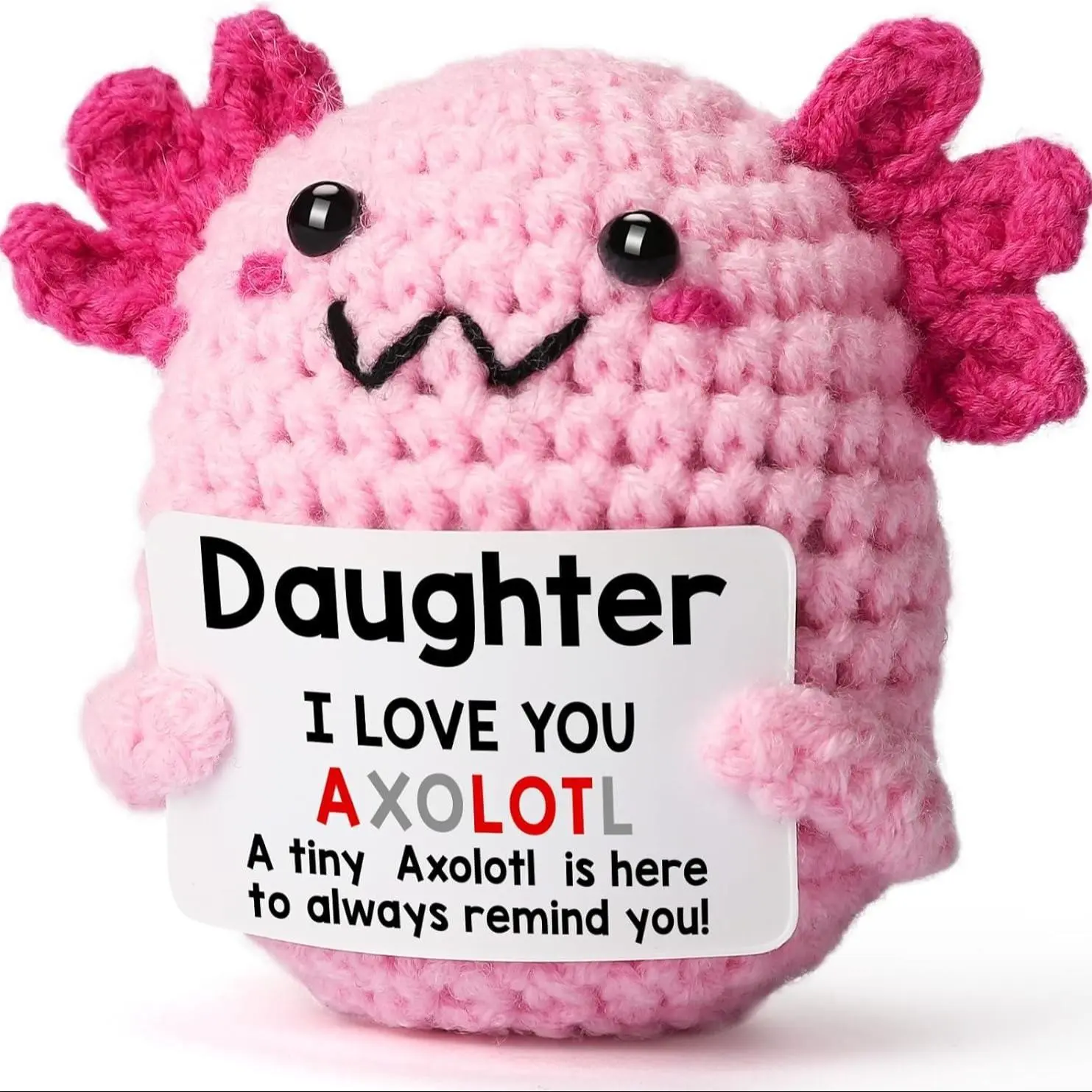 Cute Axolotl Doll, Handmade Crochet Axolotl Puppet, Amigurumi Gift, Perfect Soft Cuddly Gift for Girls' Birthdays, Teen Parties, Adorable Bedroom Decoration