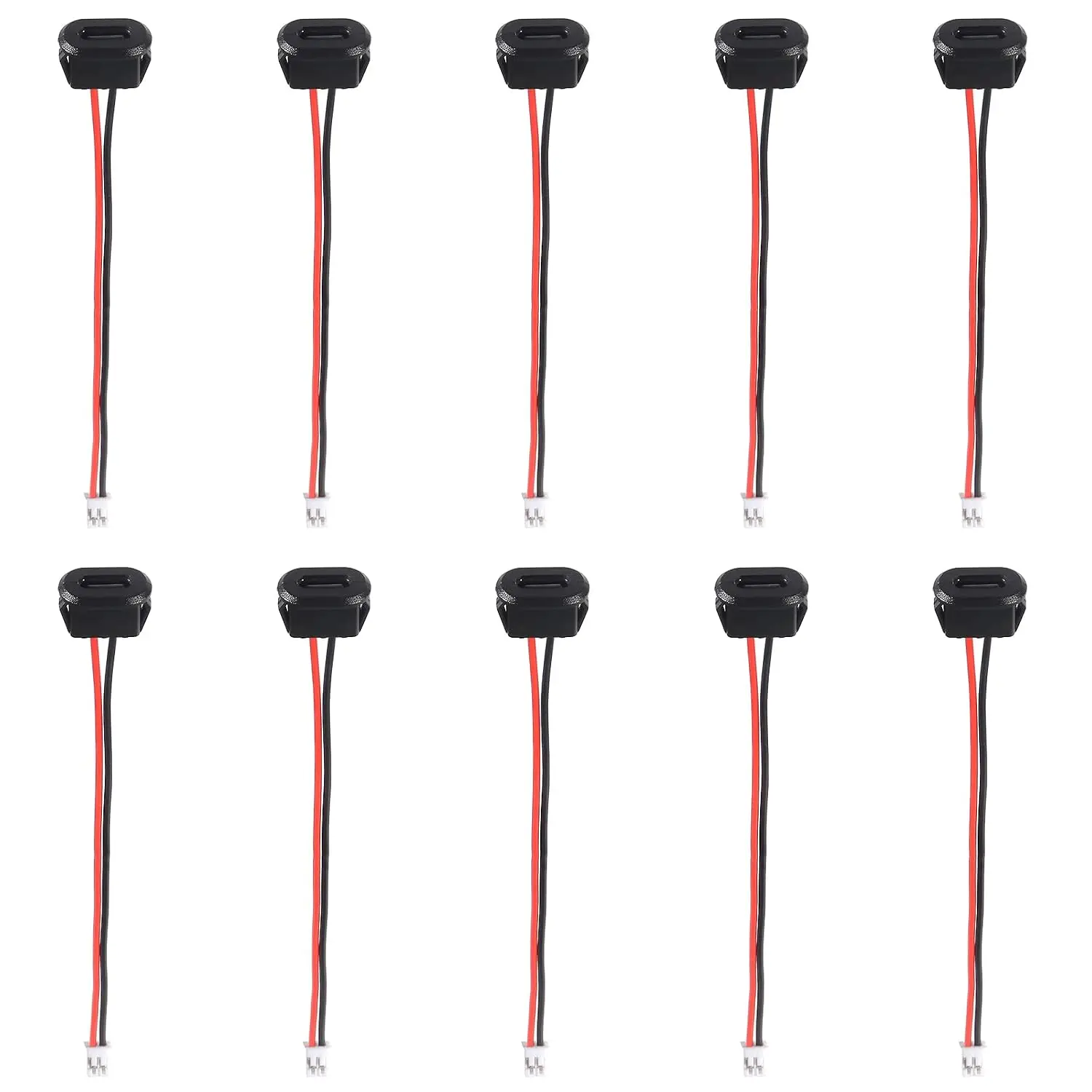 10 count Type C Female Socket to 2Pin Header Wire Extension DC 5V Power Cord Pitch 2.0mm Panel Mount USB C  Jack Extension Power