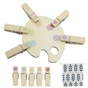 Mini Montessori Visual Sensory Toys Wooden Clip Color Matching Puzzle Fine Motor Training Learning Teaching Kids Educational Toy