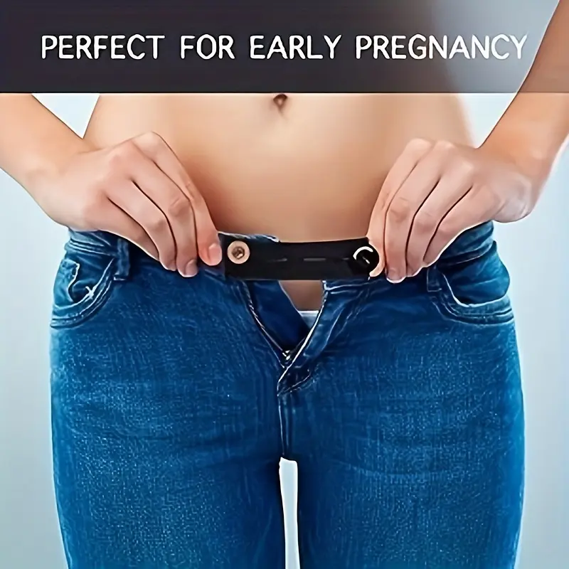 Flexible waist extender, SYJIUHUI adjustable waistband extender, unisex jeans extender, suitable for pregnant women and plus-size men's pants, medium elasticity