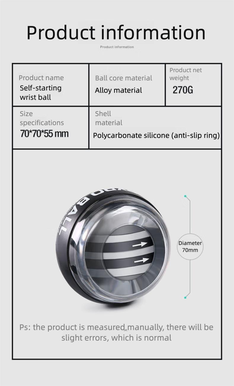 Ultimate Auto Gyro Ball Hand Trainer |   On-the-Go Fitness Tool for Stronger Grip, Toned Forearms & Stress Relief – Perfect for Travel, Office, or Home Workouts. Get Stronger Hands, Faster Results