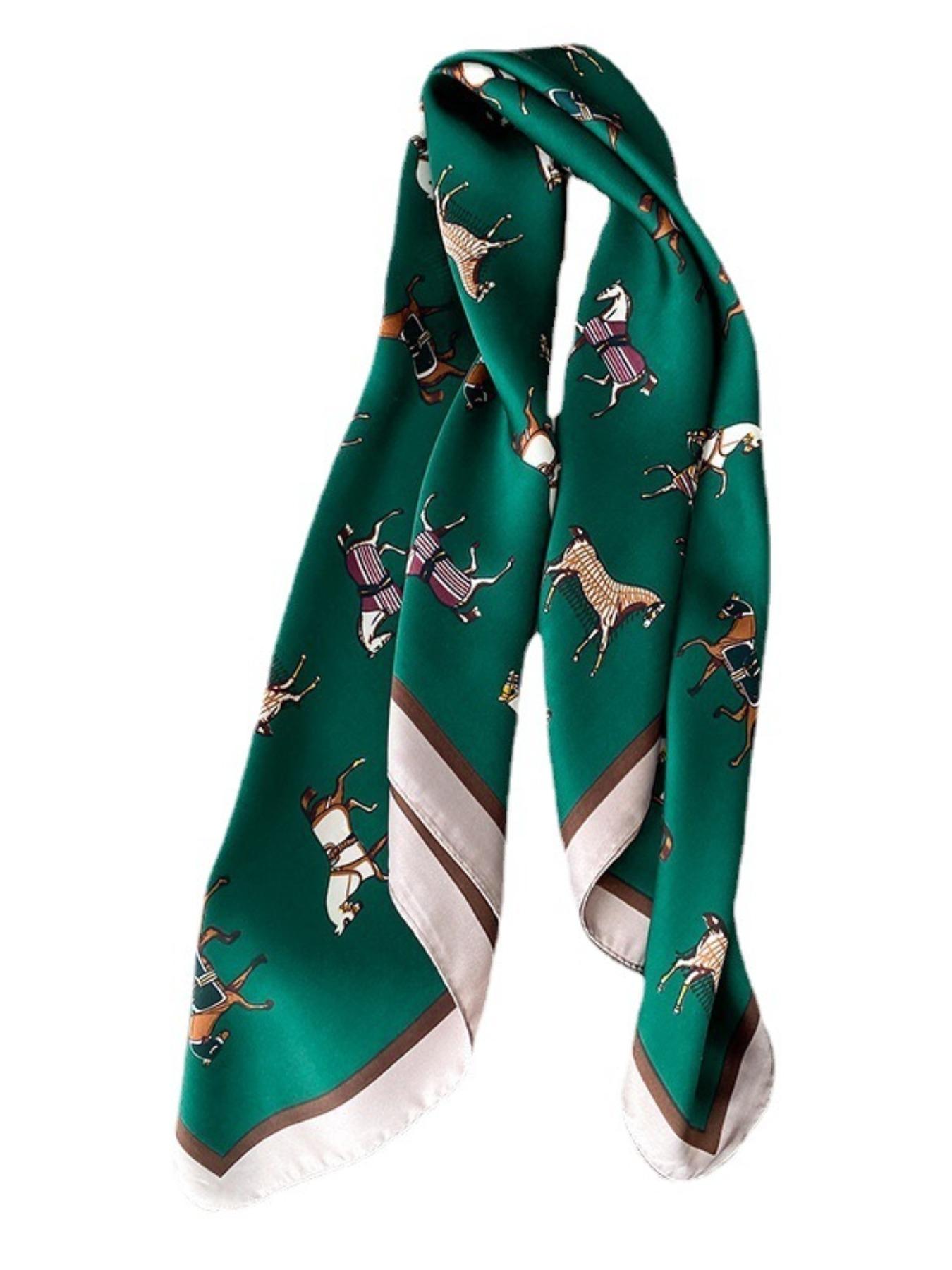 Women's Elegant Animal Print Square Scarf, Fashionable Soft Comfortable Shawl for Daily Wear, Casual Versatile Scarf for Women & Girls