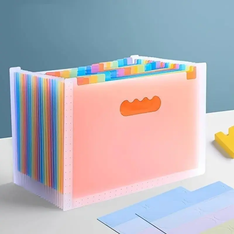 Colorful Standing Document Folder, 1/5 Counts 25-layer A4File Folder, Multi-layer Large Capacity Expanding File Bag,Portable Accordion File Organizer, Files Organizer, OfficeSupplies
