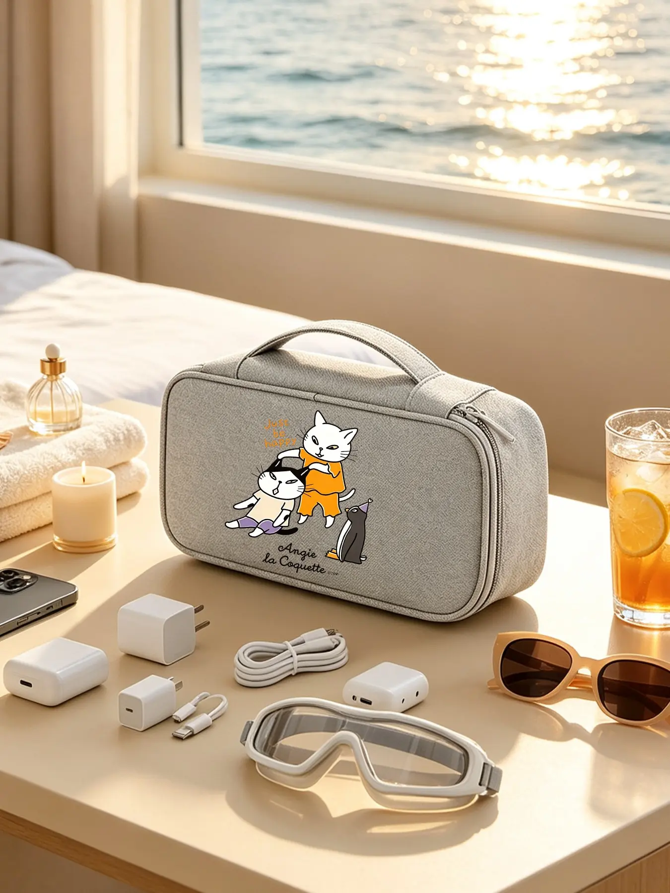 Electronic Accessories Travel Organizer Bag, Multi-Layer Digital Storage, Zipper Closure, Portable, for Chargers, HDD, Power Bank, Camera, Unisex