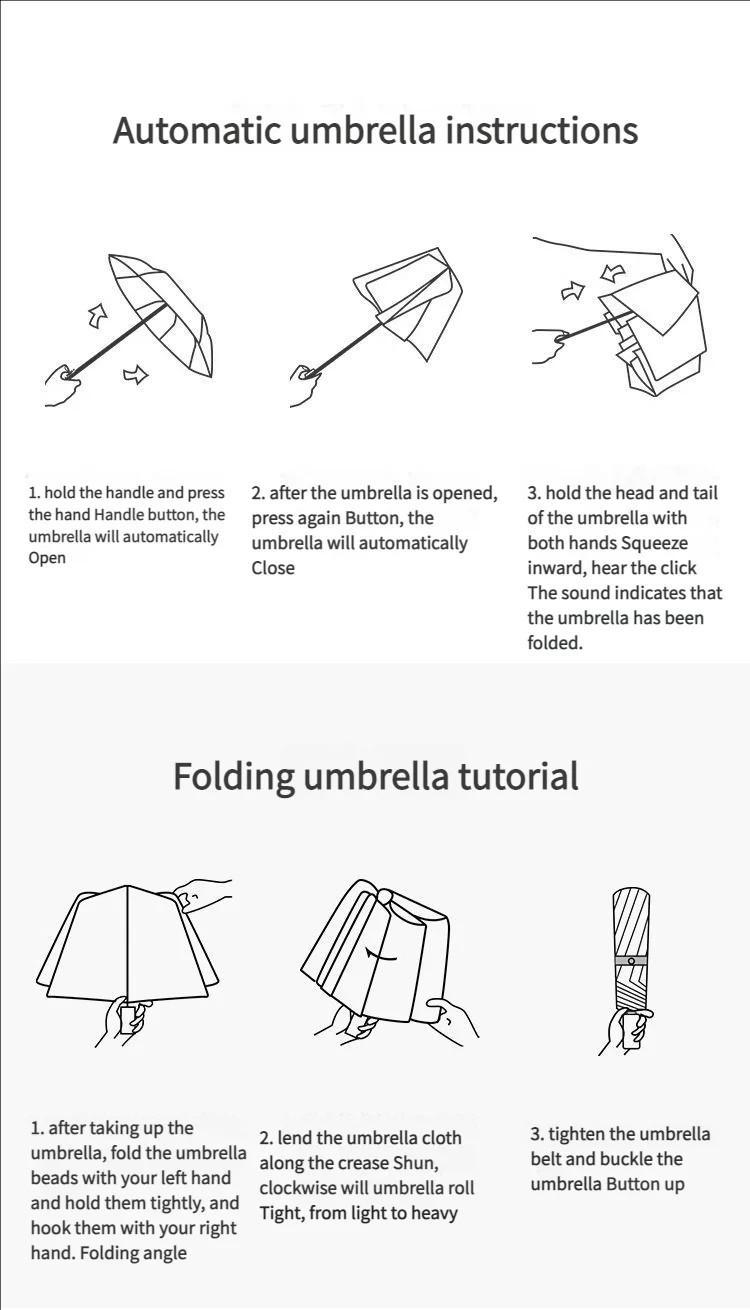 Cartoon Automatic Umbrella Sunshade And Rainproof Black Glue Umbrella Foldable Convenient Sun Umbrella for All Weather