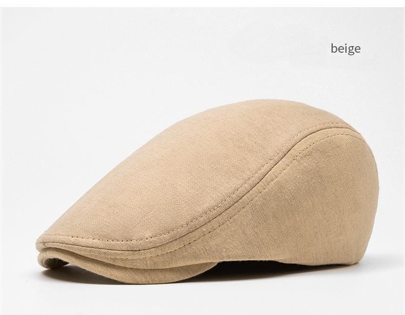 BIGWIG Men's Retro Cotton Flat Top Cap, Unisex Flat Top Sports Cap, Newsboy Cap, Gatsby Cap, Autumn/Winter Wool Plain Beret, Warm Front Cap, British Style Soft Top Newsboy Cap, Solid Color Hunting Cap, Driver's Cap