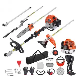 52CC 6-in-1 Multi-Functional Trimming Tools with Gas Hedge Trimmer,  , Weed Eater, String Trimmer, Brush Cutter, Edger & Pole Saw Chainsaw Pruner Whacker Shoulder VEVOR Super Brand Day