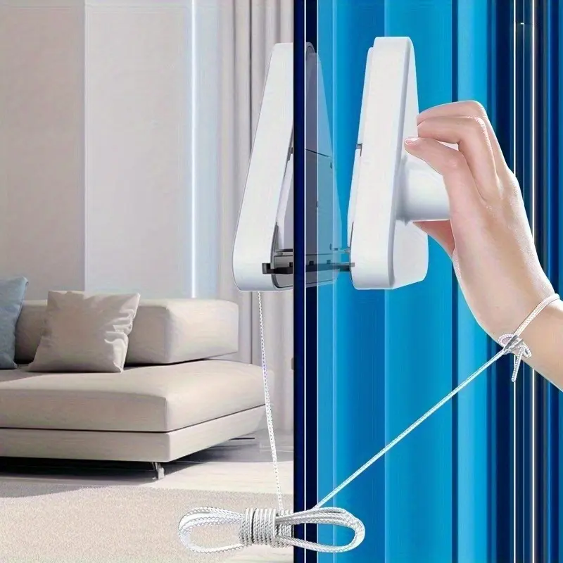 Magnetic Double-sided Window Cleaner with Safety Rope, Suitable for 3-30mm Glass, Stripline-Free High-rise Cleaning Tool
