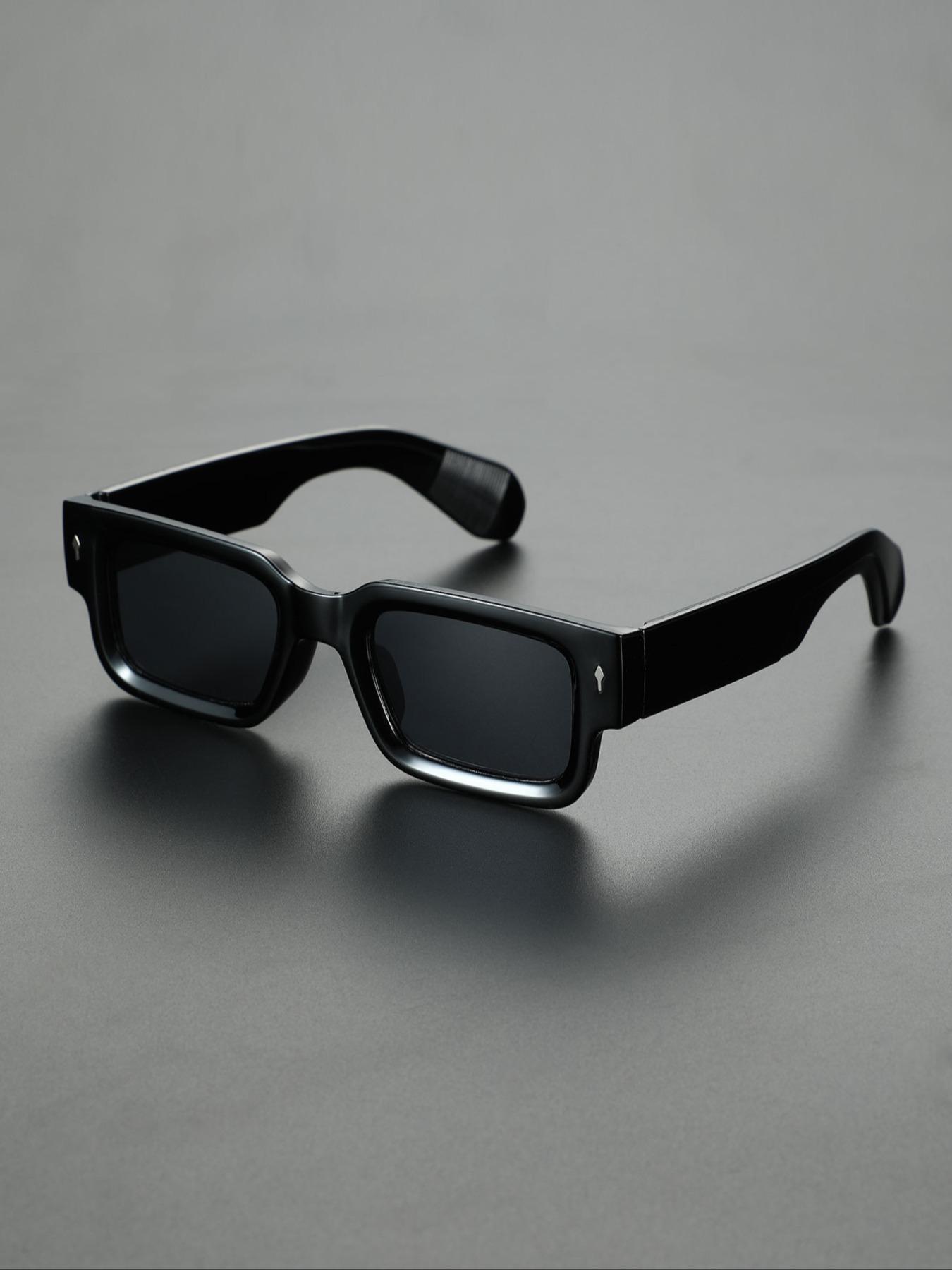 Men's Square Frame Sunglasses, Trendy Casual Sunglasses for Everyday Use, Fashion Accessories for Outdoor Activities, Square Frames Sunglasses