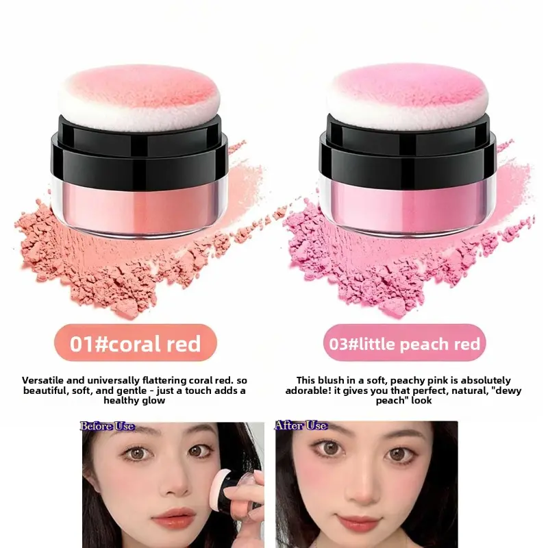 Lightweight Soft Mist Cushion Blush Glow, Lazy All-in-One Palette with Mushroom Sponge, 3-in-1 Blush Highlighter Contour, Natural Soft Tone Rouge Cream, Everyday Versatile Makeup