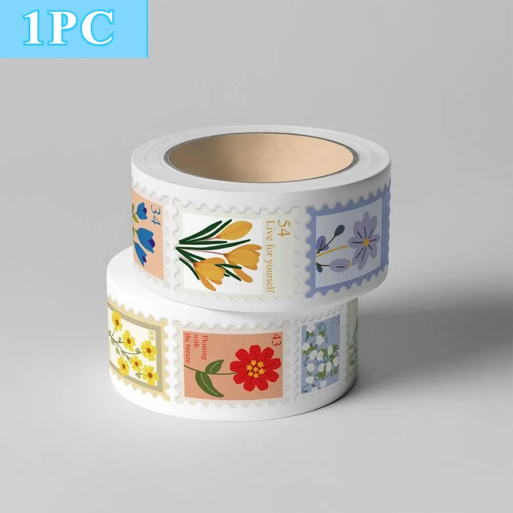 500Pcs Floral Stamp Sticker Roll, Decorative Sticker, Floral Pattern Sticker, Aesthetic Stickers - Sealing Decals for DIY Crafts Laptop Water Bottle Notebook, Birthday Gift, Decoration Sticker