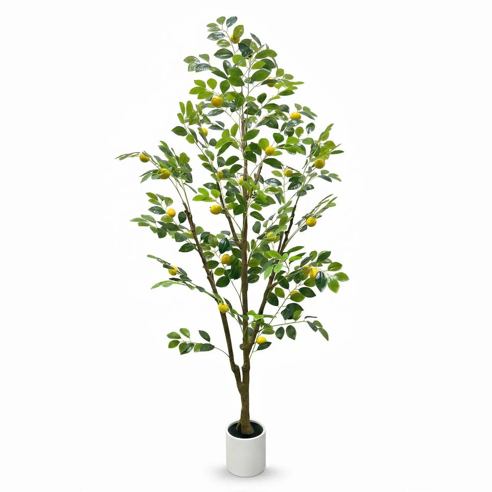 5/6ft Artificial Lemon Tree - Realistic Faux Lemon Plant with White Pot, No Maintenance Fake Fruit Tree for Living Room Bedroom Office Indoor Home Decor
