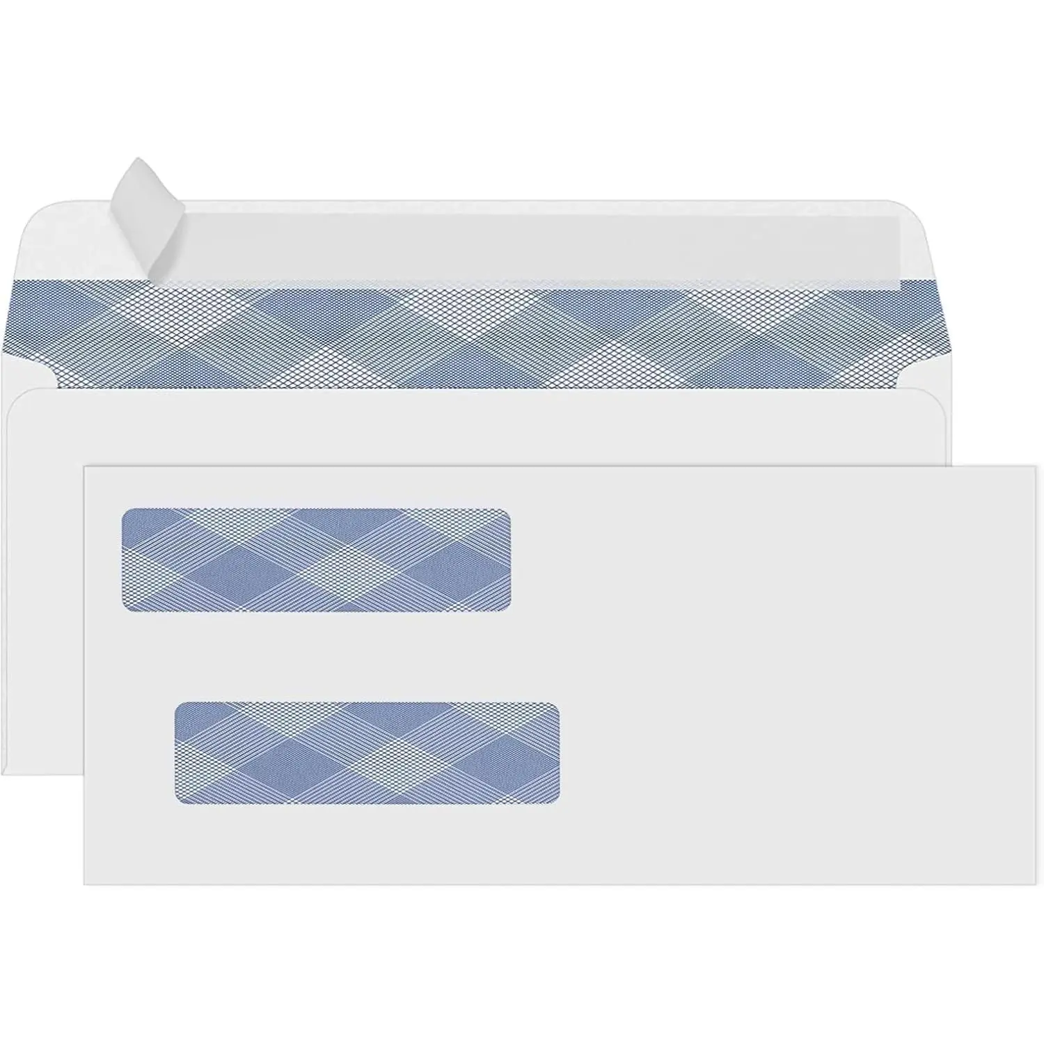 500#8 Self Seal Business Envelopes, No.8 Double Window Design for Business and Quickbooks Check (invoice not fit), Secure Mailing for Documents - Number 8 Size 3 5/8 X 8 11/16 24LB
