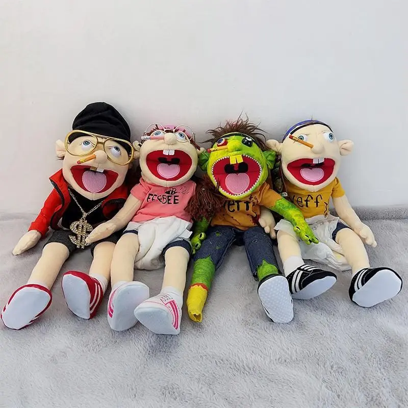 2026 new Jeffy Hand Puppet Full Body 19.69IN Stuffed Figurine Toy Soft Puppet Plush Muppet Toy Birthday Kids Gift Suitable for Role Play