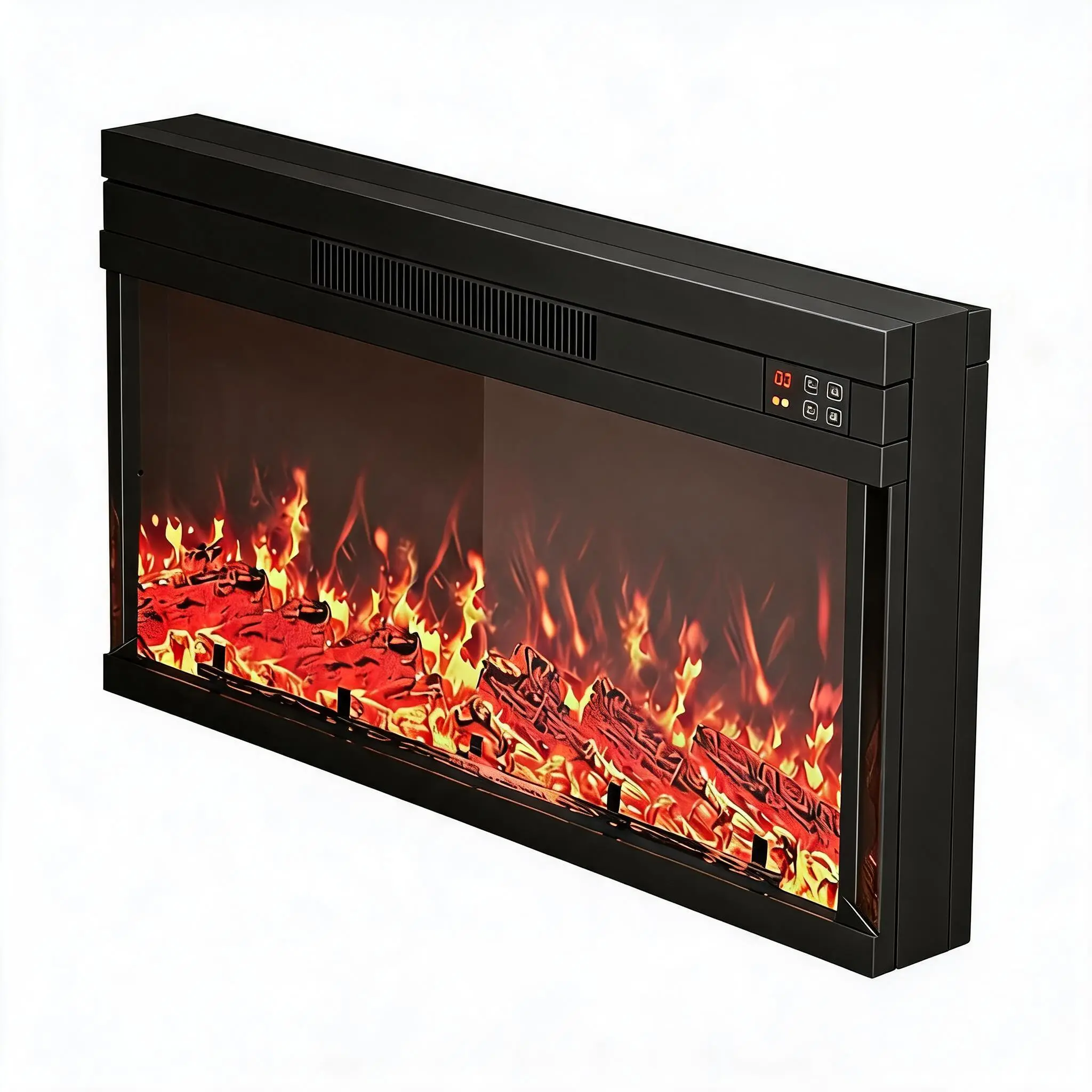 Farmhouse Electric Fireplace Insert for 68'' TV Stand – 36 Inch Entertainment Center – Modern Heater – Perfect for Living Room