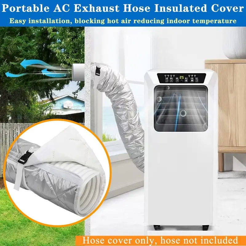 1pc Air Conditioning Pipe Insulation Sleeve, Adjustable Magic Tape Design, Portable Insulated Ac Pipe Protector Cover, Indoor Use, Bedroom, Living Room, Hot Air, Indoor Temperature