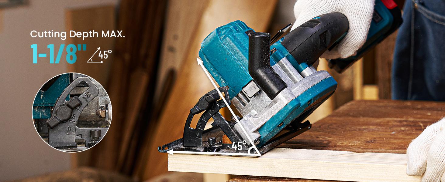 Cordless Mini Circular Saw, SeeSii 4-1/2" Electric Compact Circular Saw with 4.0Ah Battery, 5380RPM, 4 Saw Blades, Rip Guide, Max Cutting Depth 1-11/16"(90°), 1-1/8"(45°) for Wood, Plastic, Soft Metal CS410B #TikTokShopBlackFriday Cordless Mini Circular Saw, SeeSii 4-1/2" Electric Compact Circular Saw with 4.0Ah Battery, 5380RPM, 4 Saw Blades, Rip Guide, Max Cutting Depth 1-11/16"(90°), 1-1/8"(45°) for Wood, Plastic, Soft Metal CS410B #TikTokShopBlackFriday