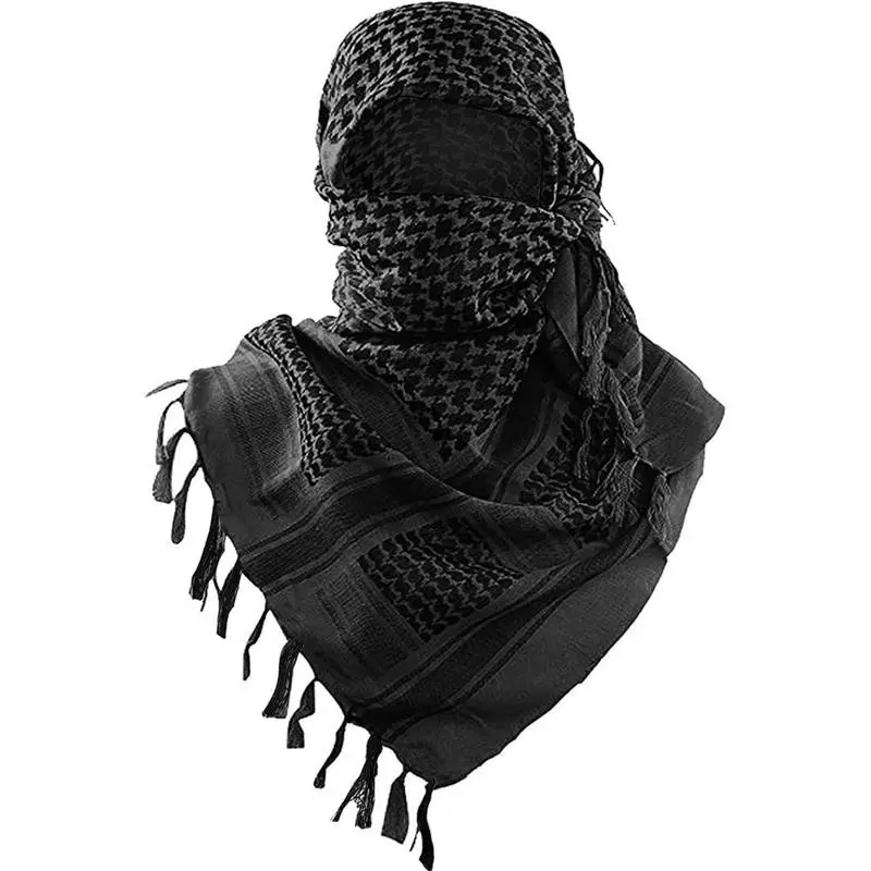 Shemagh Tactical Desert Scarf 100% Cotton Keffiyeh Scarf Wrap for Men And Women