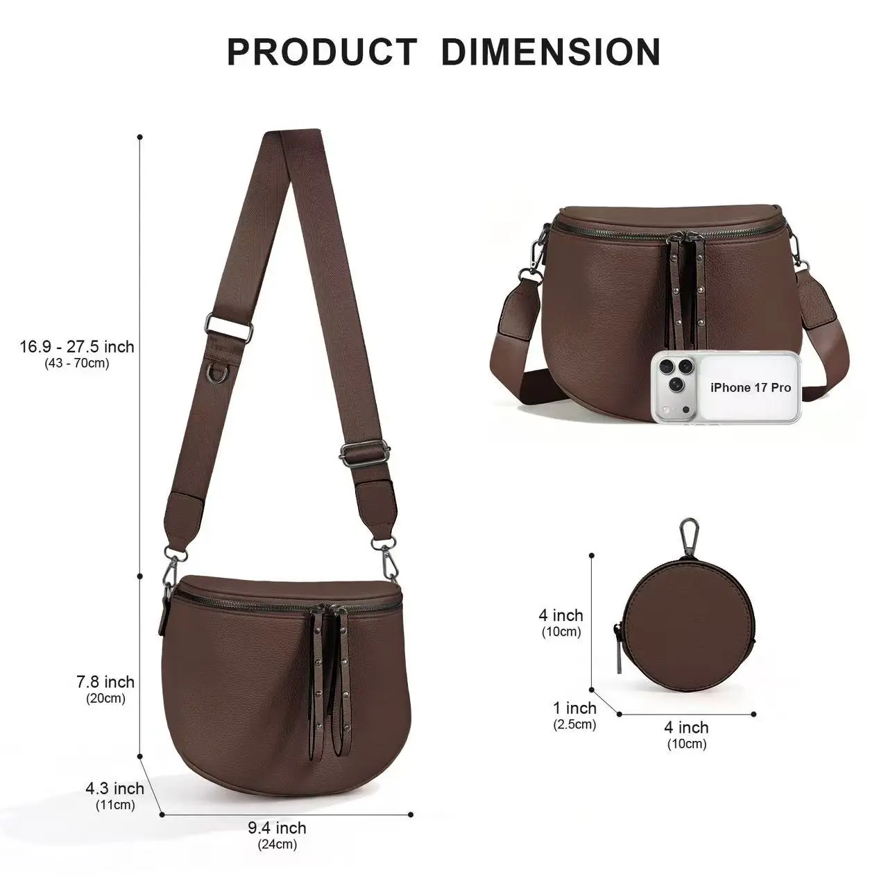Large Crossbody Fanny Pack for Women - Adjustable Strap, Coin Purse, 2026 Holiday Organizer Sling Shoulder Bag (Halloween, Christmas, New Year), Crossbody Bags For Women