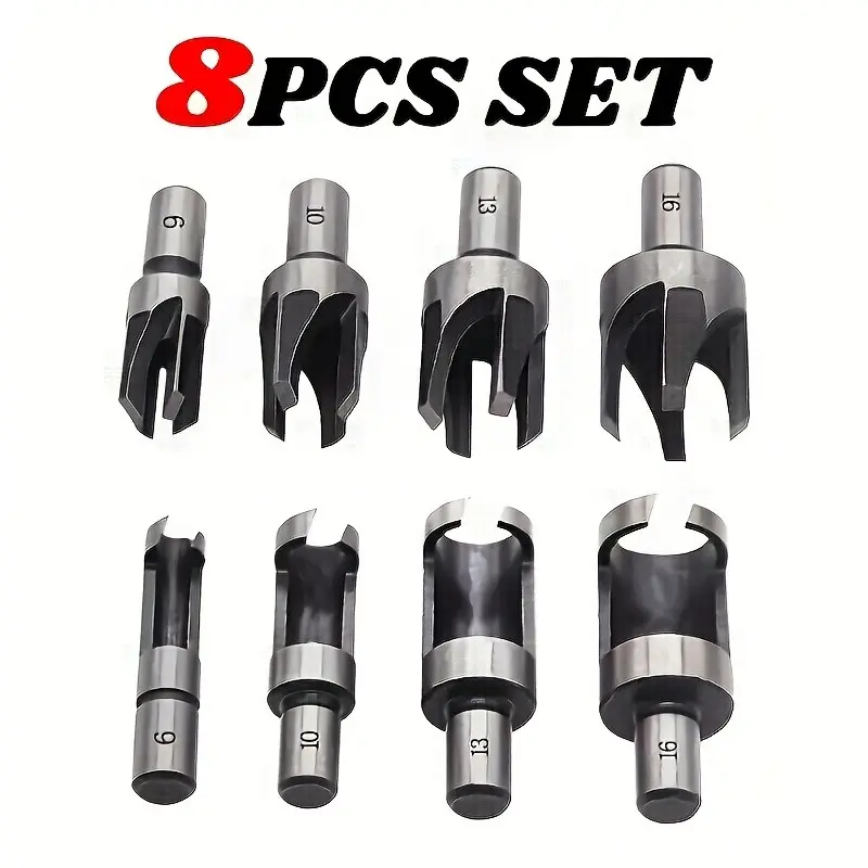 8pcs Woodworking Drill Bit Set, Professional Hole Drill Set, Carbon Steel Claw and Tapered Bits, 6mm 10mm 13mm 16mm