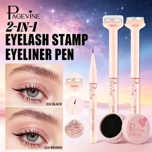 2-in-1 Brown Eyeliner & Lower Lash Stamp Makeup Pen, Stamps Natural Realistic Lower Lashes in Seconds for Beginners, Quick Makeup Tool for Lazy Daily Atmospheric Eye Looks