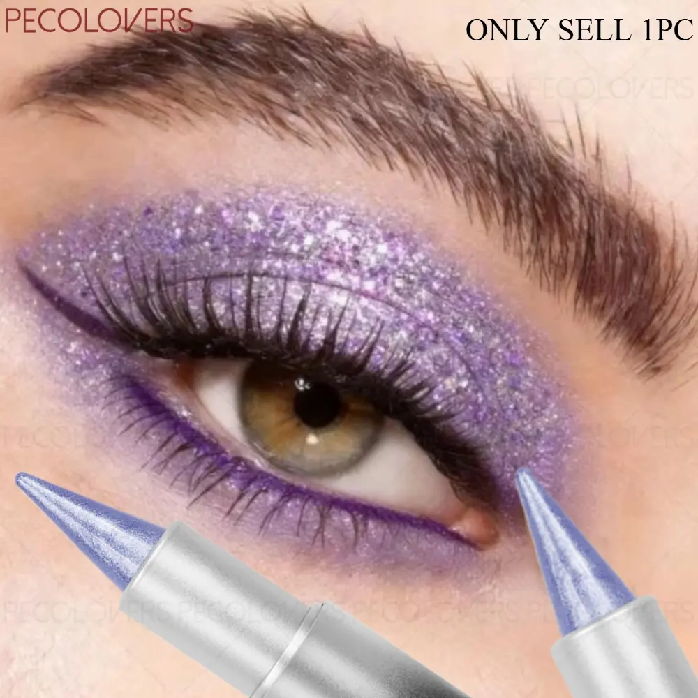 1 Pc Shiny Colors Eyeshadow Pen & Eyeshadow Stick, Monochromatic Glitter Eyeshadow Pencil, Bold Eye Makeup Look, Suitable for Music Festival, Concert Party Makeup, Perfect Festival Birthday Gifts