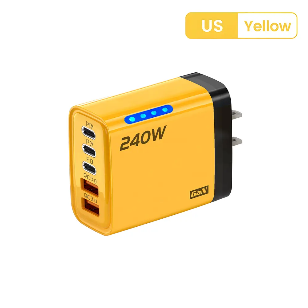 5 Ports USB C PD Charger Quick Charge 3.0 Type C USB Phone Chargers Fast Charging Adapter For iPhone 16 15 Samsung Xiaomi Huawei Plug Portable
