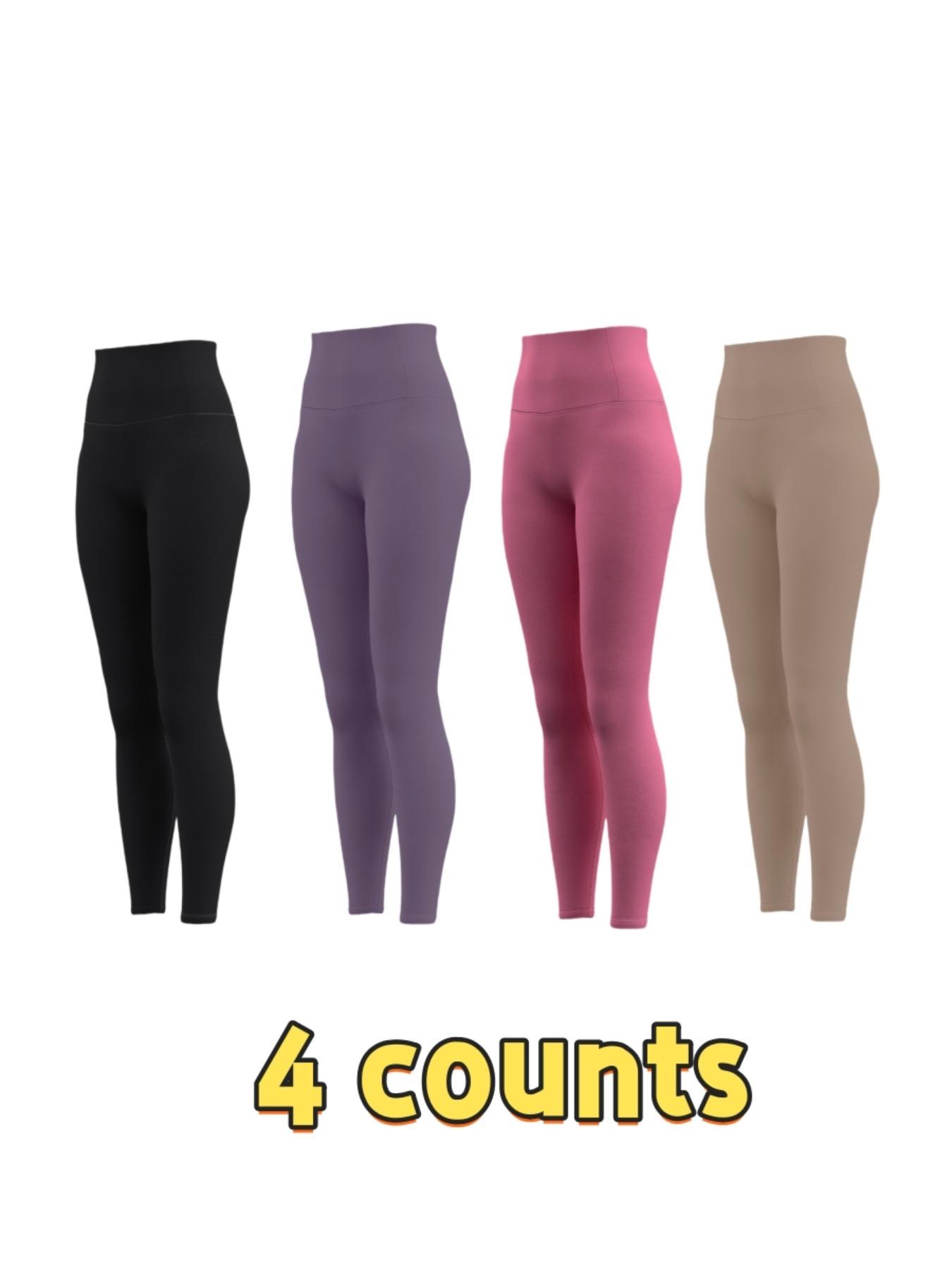 Women's Solid High Waist Sports Leggings, Tight Fitted Breathable Comfortable Skinny Pants for Yoga Gym Workout Running, Ladies Sportswear for All Seasons, Seamless Sculpt Leggings, High Waisted Leggings