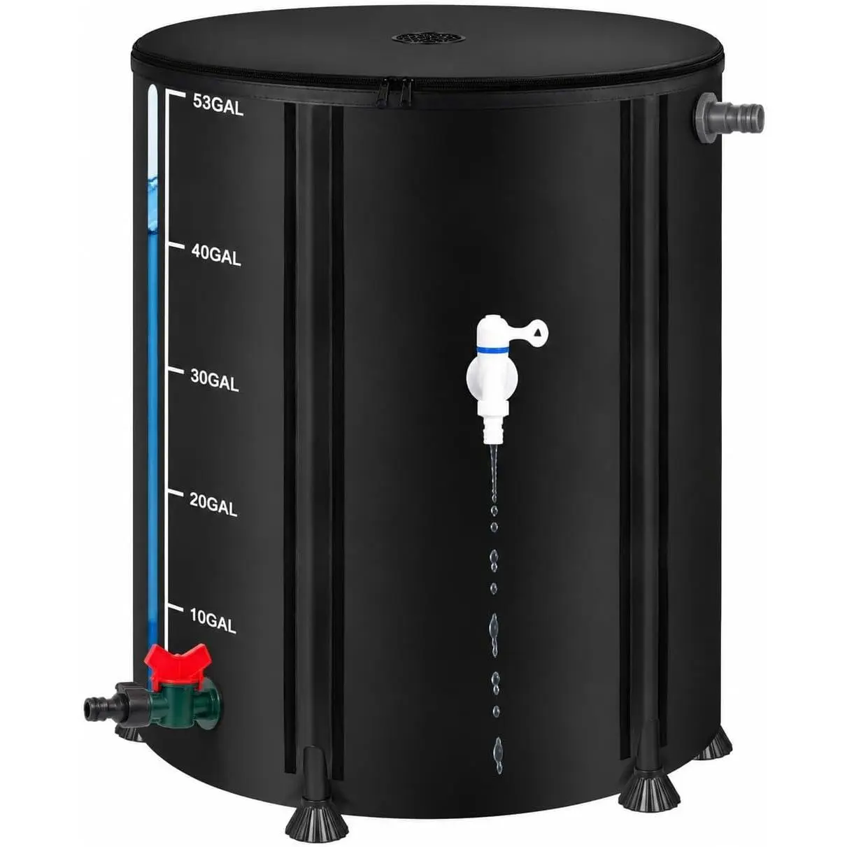 Collapsible Rain Barrel, Portable Rain Water Collection System Kit, 53 Gallon – Foldable Water Tank & Storage Reservoir with Spigot for Garden, Lawn, & Emergency Use