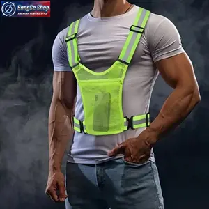 High-Visibility Reflective Vest - Lightweight Polyester Design with Pockets, Adjustable Universal Secure Fit, Durable for Outdoor Running & Biking, Cyclists' Safety Accessory