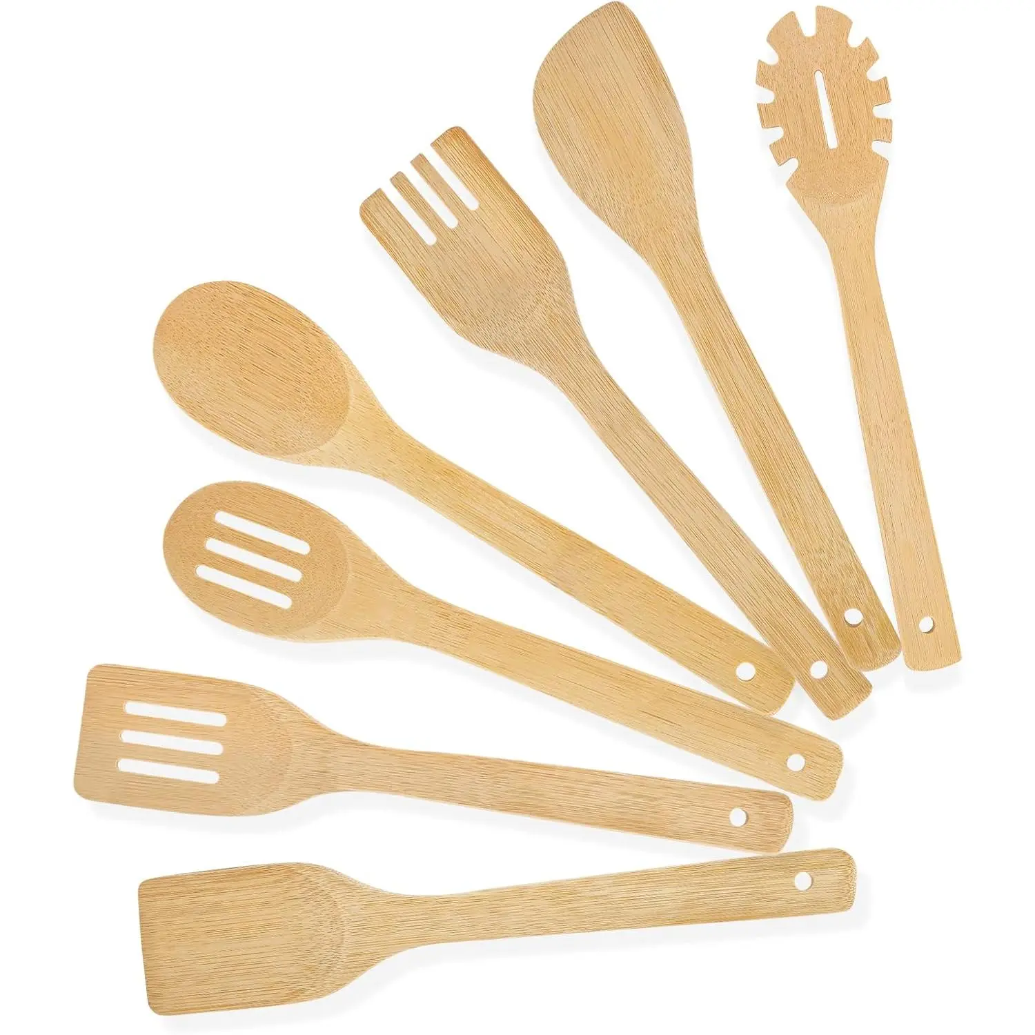 [7-PCS] Wooden Spoons for Cooking is for  Kitchen. Made From  , Wooden Spatula & Wooden Spoon 11.8 in. and Non-Stick Surface, Suitable for  & Chef Use or  for Someone Special.